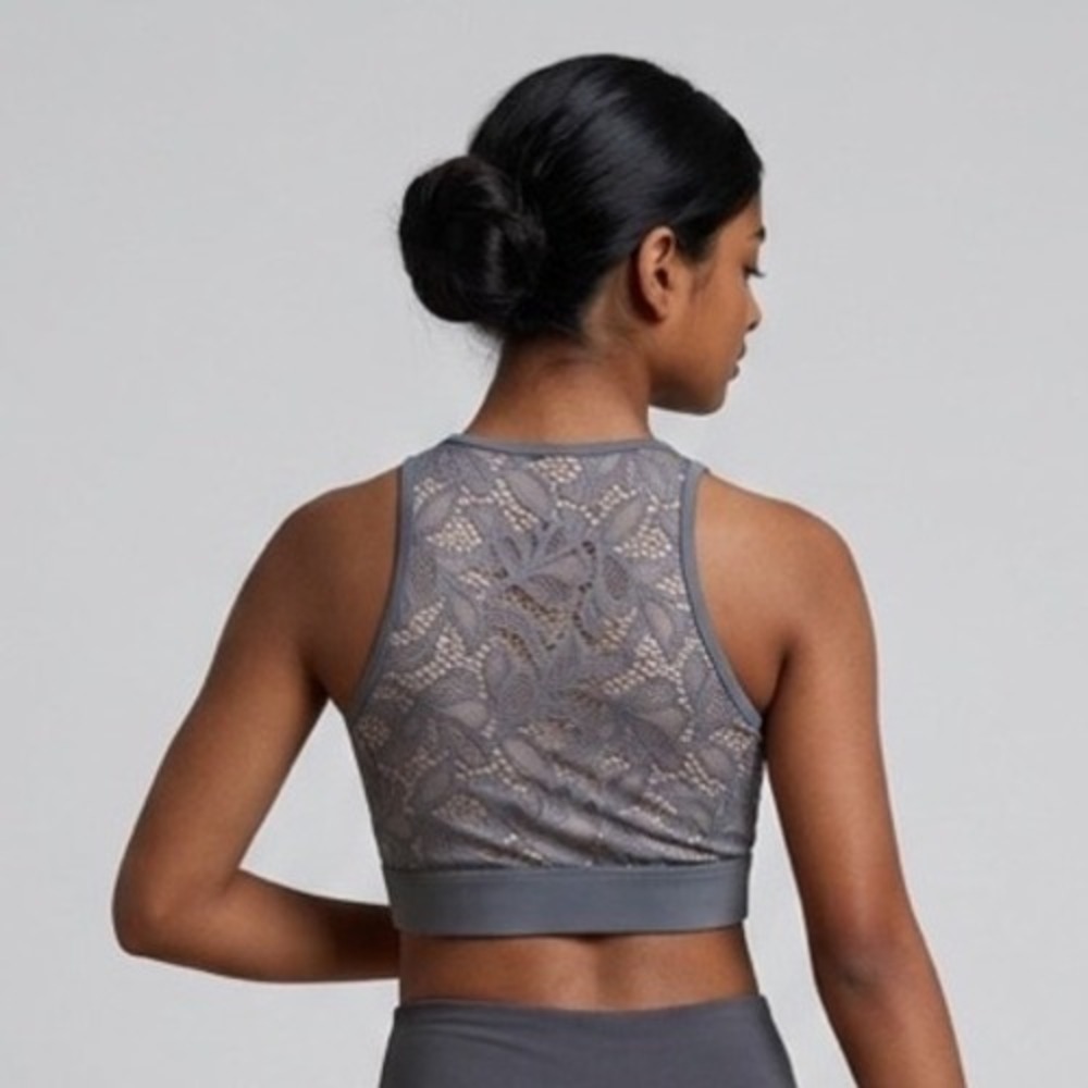 Balera‎ Halter Dance Top Cropped Lace Back High Neck Size Small